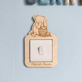Personalised Winnie the Pooh Wooden Light Switch Surround Nursery Decor 20 cm