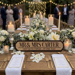 Luck and Luck Personalised Wooden Wedding Road Sign Custom Name