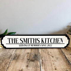 personalised-kitchen-street-sign-custom-family-name-plaque|LLUVKITCHENROADSIGN|Luck and Luck| 1