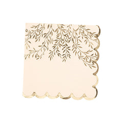 Blush Gold Wedding Napkins – Elegant 3 Ply Paper Party Napkins Pack of 16