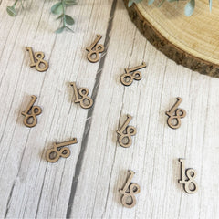 Artyfetes Factory Age 18 Wooden Confetti for Rustic Birthday Table Styling Decor