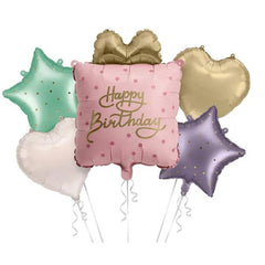 Happy Birthday Gift Foil Balloon Set for Colourful Celebrations 5 Pieces