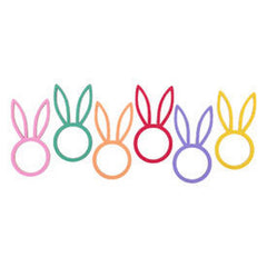 Santex Easter Bunny Rabbit Napkin Rings Plastic Holders, Multicoloured - Pack of 6