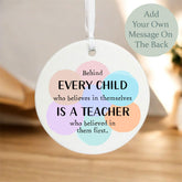 Personalised Thank You Teacher Porcelain Hanging Bauble Gift 7 cm