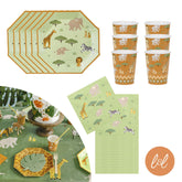 Safari Party Paper Plates, Cups and Napkins Tableware Set (Party Pack for 6)