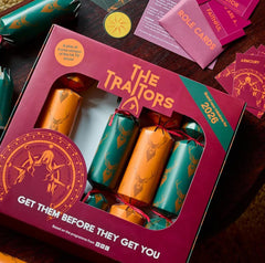 Traitors 2026 Festive Christmas Crackers with Role and Mission Cards Pack of 6