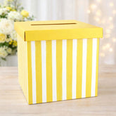 Yellow & White Paper Birthday Card Box for Cards and Messages (20 cm)