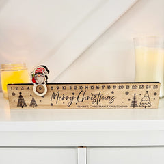 Customised Wooden Advent Slider with Christmas Tree Design
