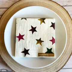 emma-bridgewater-christmas-stars-cream-cocktail-napkins-x20|C971960|Luck and Luck| 1