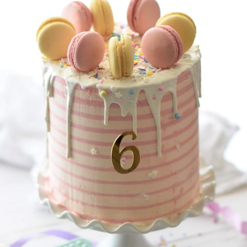 number-6-acrylic-cake-charm-decoration-birthday-celebration|LLWWNUM6CC|Luck and Luck| 1