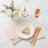 Pink & Gold Heart Cocktail Napkins 20 Pack – Birthday Party Tableware
