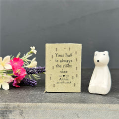 porcelain-bear-with-personalised-matchbox-your-hug-is-always-gift|LLUV21V2|Luck and Luck| 1