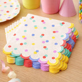 Confetti Design Paper Napkins For Colourful Birthday Party Table Settings (Pack of 20, 16.5 cm)