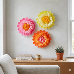 Tissue Paper Flower Birthday Decoration Multicoloured Décor 35 cm