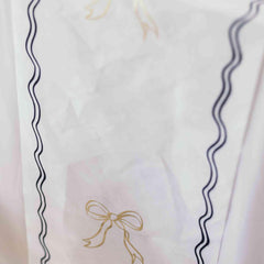 Black White Table Runner with Gold Bow 5m Fabric Birthday Party Decoration