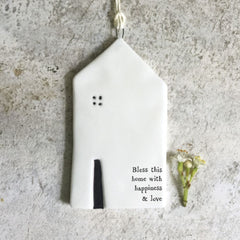 east-of-india-house-porcelain-hanger-bless-this-home-new-home-gift|4280C|Luck and Luck| 1