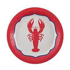 Santex Small Red Lobster Design Party Paper Plates, Pack of 6