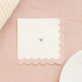 Little Hearts Paper Napkins 16 Pack Pink White Gold Birthday Party