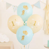 1st Birthday Mouse Balloons 30cm Light Blue Party Decor Set