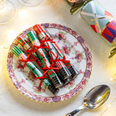 Nutcracker Mini Saucer Christmas Crackers for Festive Table Dining (Pack of 10)