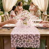 Pink Gold Daisy Table Runner Party Decoration (24 cm x 3 m)