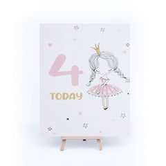 Ballerina Age 4 Sign and Easel