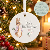 Personalised Flopsy Rabbit 1st Christmas Design Porcelain Bauble Gift