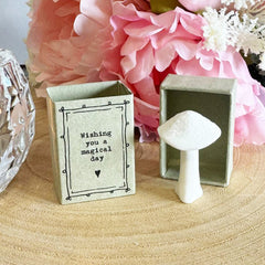 east-of-india-porcelain-mini-matchbox-wishing-a-magical-day-mushroom|5632|Luck and Luck| 1