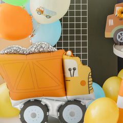 Orange PartyDeco Foil Truck Balloon for Playful Kids Birthday Party Decor (87 x 69 cm)