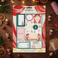 Festive Nutcracker Paper Gift Stickers in Red and Green for Christmas Wrapping Pack of 70