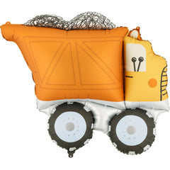 Orange PartyDeco Foil Truck Balloon for Playful Kids Birthday Party Decor (87 x 69 cm)