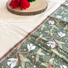 Folklore Green Christmas Paper Table Cover 2.3m x 1.37m