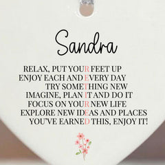 Celebrate Retirement with a Personalised White Porcelain Heart Keepsake Gift