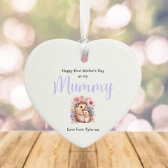 personalised-happy-first-mother-s-day-as-my-mummy-keepsake-heart|LLUVFIRSTMDMUMH|Luck and Luck| 1