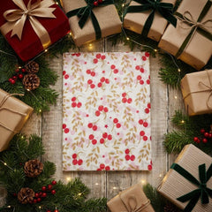 Red Robin and Berry Tissue Paper 5 Sheets Christmas Gift Wrap