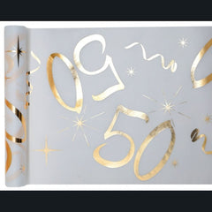 gold-age-50-birthday-table-runner-5m|615800300050|Luck and Luck| 1