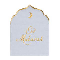 Eid Mubarak Paper Napkins Blue Gold Celebration Tableware