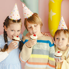 Confetti Paper Party Hats For Colourful Birthday Party Fun (Pack of 6, 16 cm)