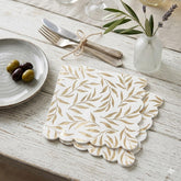 White & Gold Cocktail Napkins – Elegant Wedding Party Tableware Pack of 20