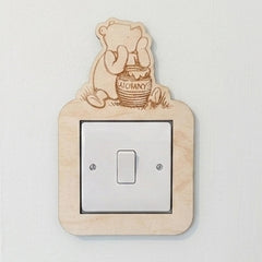 Winnie the Pooh Wooden Light Switch Surround Nursery Decor 20 cm