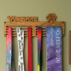 Personalised Wooden Dance Shoe Medal Holder with Name and Message Home Display
