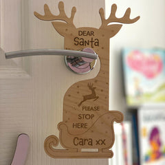 wooden-reindeer-personalised-santa-stop-here-christmas-door-hanger|LLWWDOORHANGREIN|Luck and Luck| 1