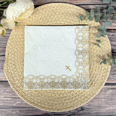 gold-cross-paper-napkins-communion-christening-x-16|SP33-64-019|Luck and Luck| 1
