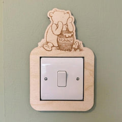 Winnie the Pooh Wooden Light Switch Surround Nursery Decor 20 cm