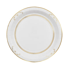 White Gold Paper Plates 23cm Elegant Wedding Party Set of 6