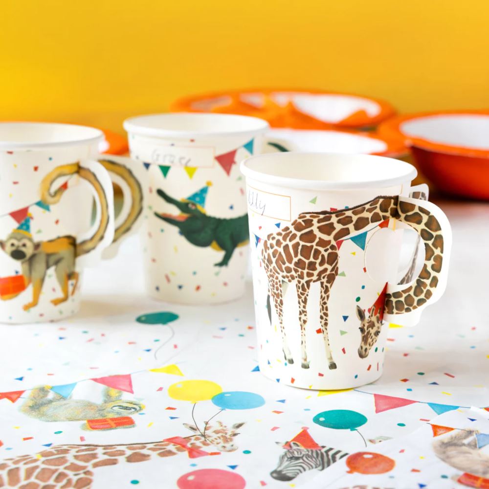 safari-adventure-animal-paper-party-cups-pack-of-8|SAFARI-CUP|Luck and Luck| 1