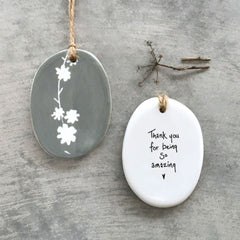 east-of-india-porcelain-oval-hanger-thank-you-for-being-amazing|6998|Luck and Luck| 1