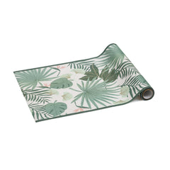 Green Pink Leaves Non Woven Botanical Party Table Runner Decor (40 x 500cm)