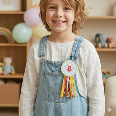 Customisable Birthday Age Badge With Number Stickers For Colourful Parties 18 cm