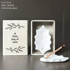 East of India Little Box of Calm Mini Porcelain Matchbox Keepsake Gift